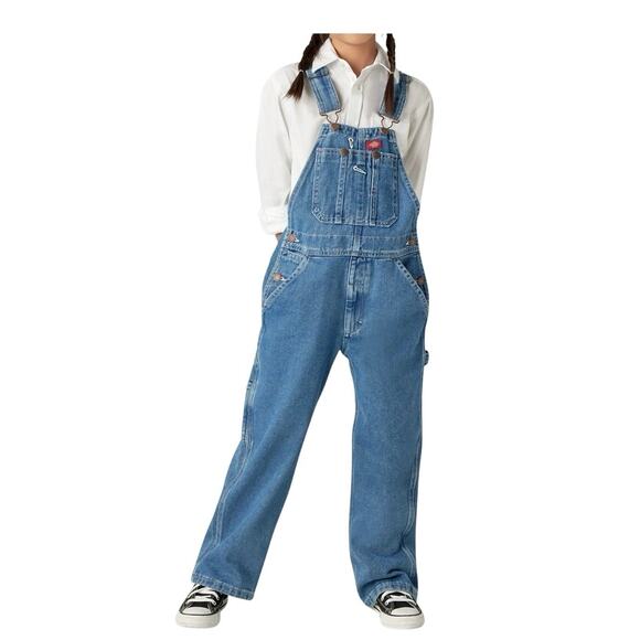 Dickies Overalls Coveralls Bibs Long Pant Boys/girls School, Size Small 7/8 - Picture 1 of 12